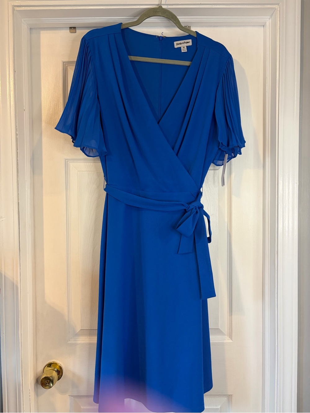 Shelby & Palmer Royal Blue Faux Wrap Dress Size 16 NWT